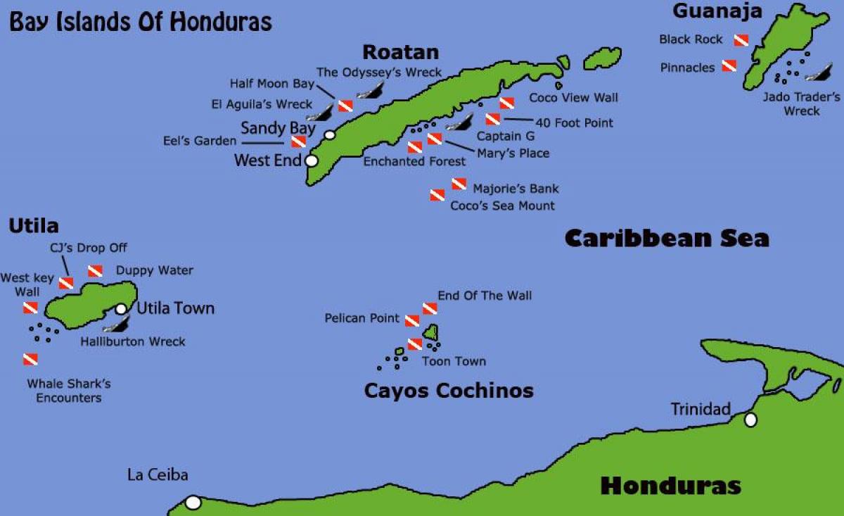 islands of Honduras map