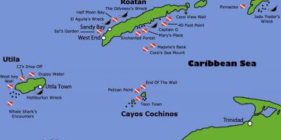 Islands of Honduras map