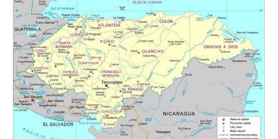 Detailed map of Honduras