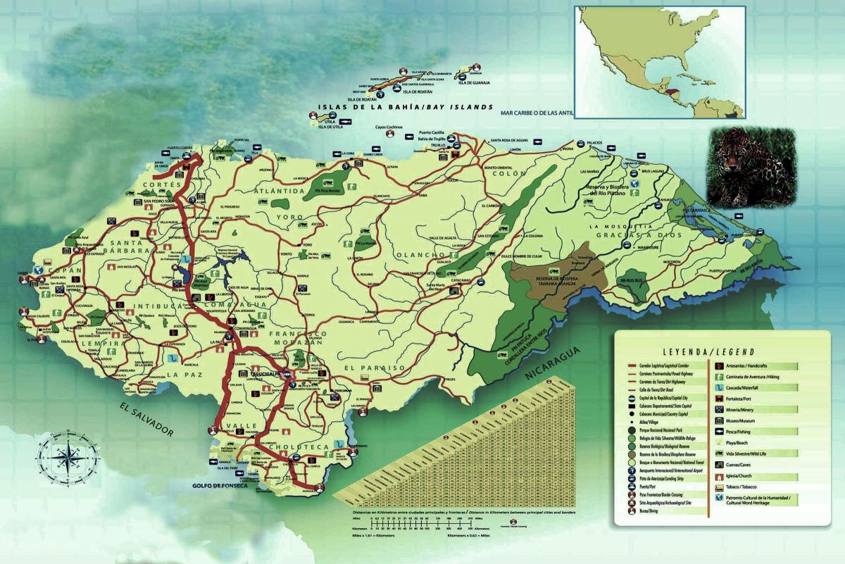 map of Honduras geography