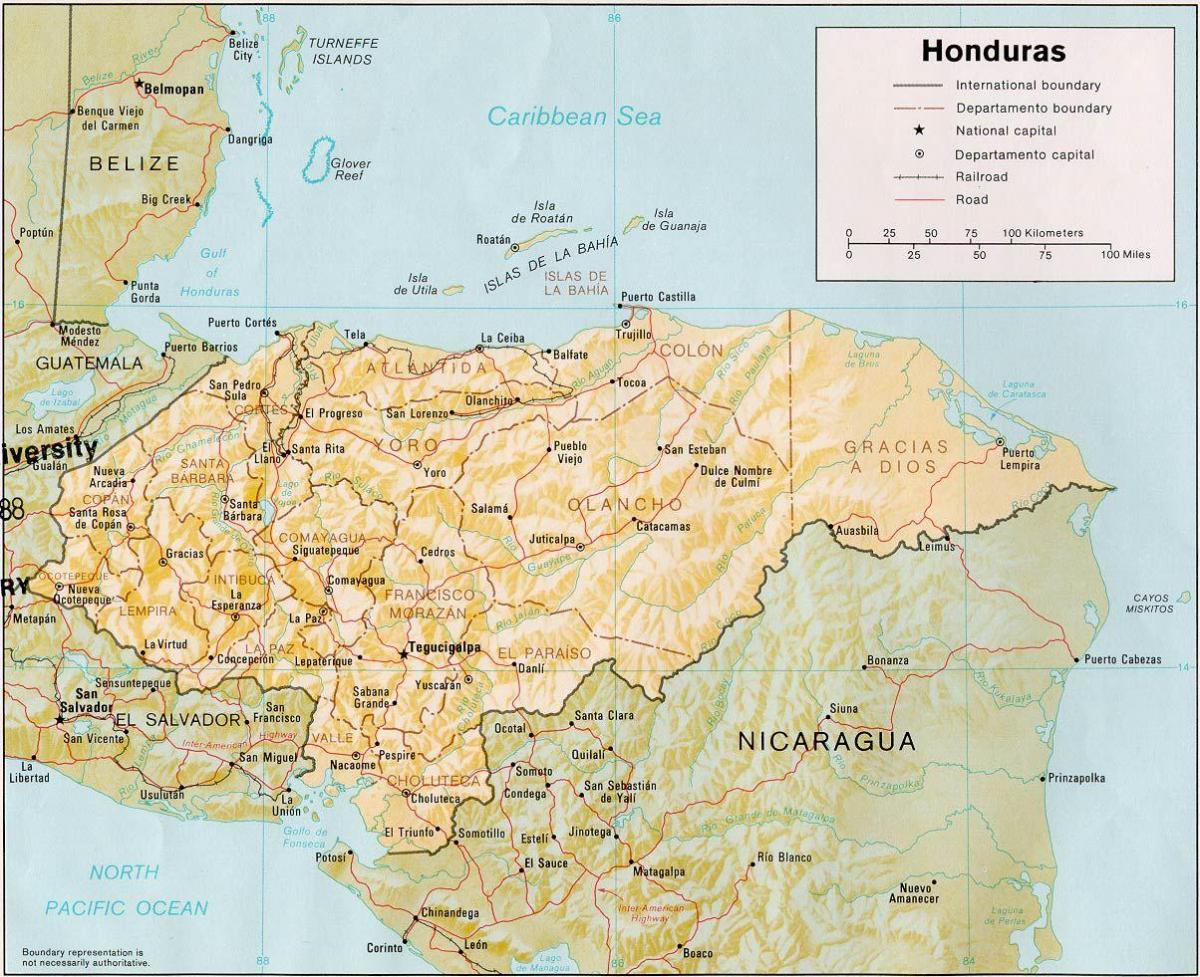 roatan bay islands Honduras map