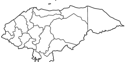 Map of blank map of Honduras