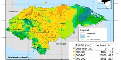 Map of Honduras climate