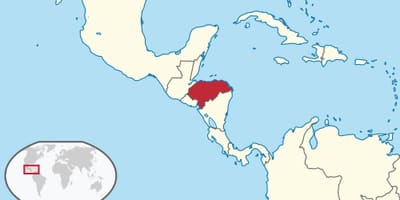 Map of Honduras continent