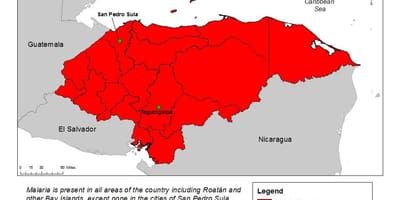 Map of Honduras malaria