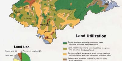 Map of Honduras mountains