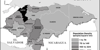 Map of Honduras population