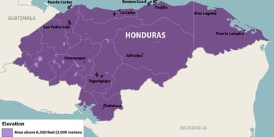 Map of Honduras zika